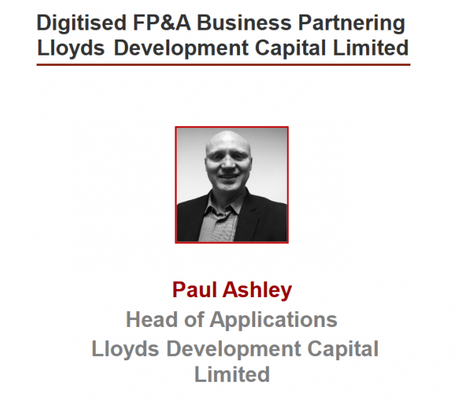 FP&A Digitalisation at Lloyds Development Capital