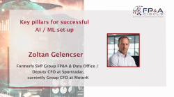 "Key pillars for successful AI / ML set-up", videopresentation by Zoltan Zoltan Gelencser